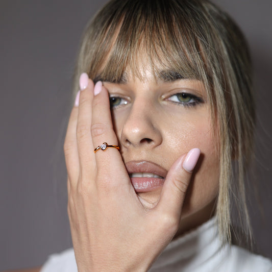 0.3ct Heart-Cut Moissanite Ring - My Store