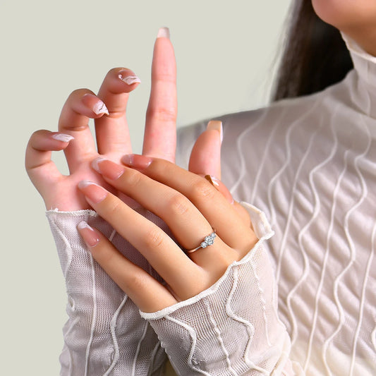 0.8ct Oval-Cut Trilogy Moissanite Ring - My Store