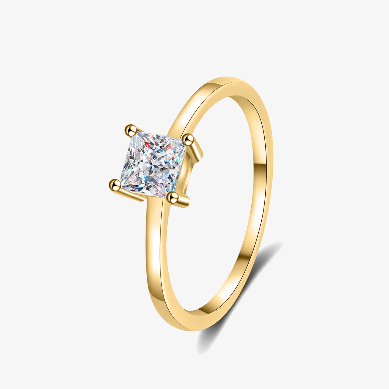 0.6ct Square-Cut Moissanite Engagement Ring