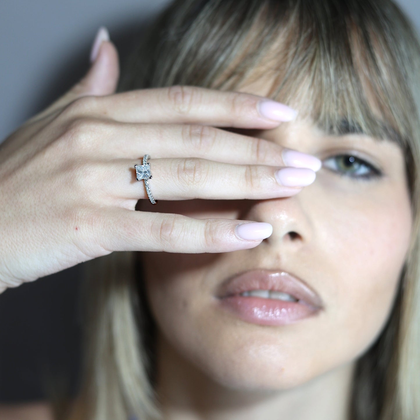 1.0ct Square-Cut Moissanite Engagement Ring - My Store