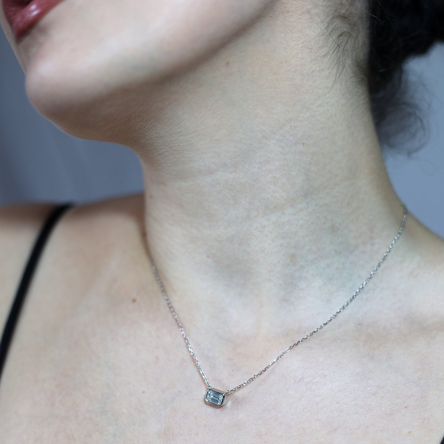 1.0ct Emerald-Cut Moissanite Necklace