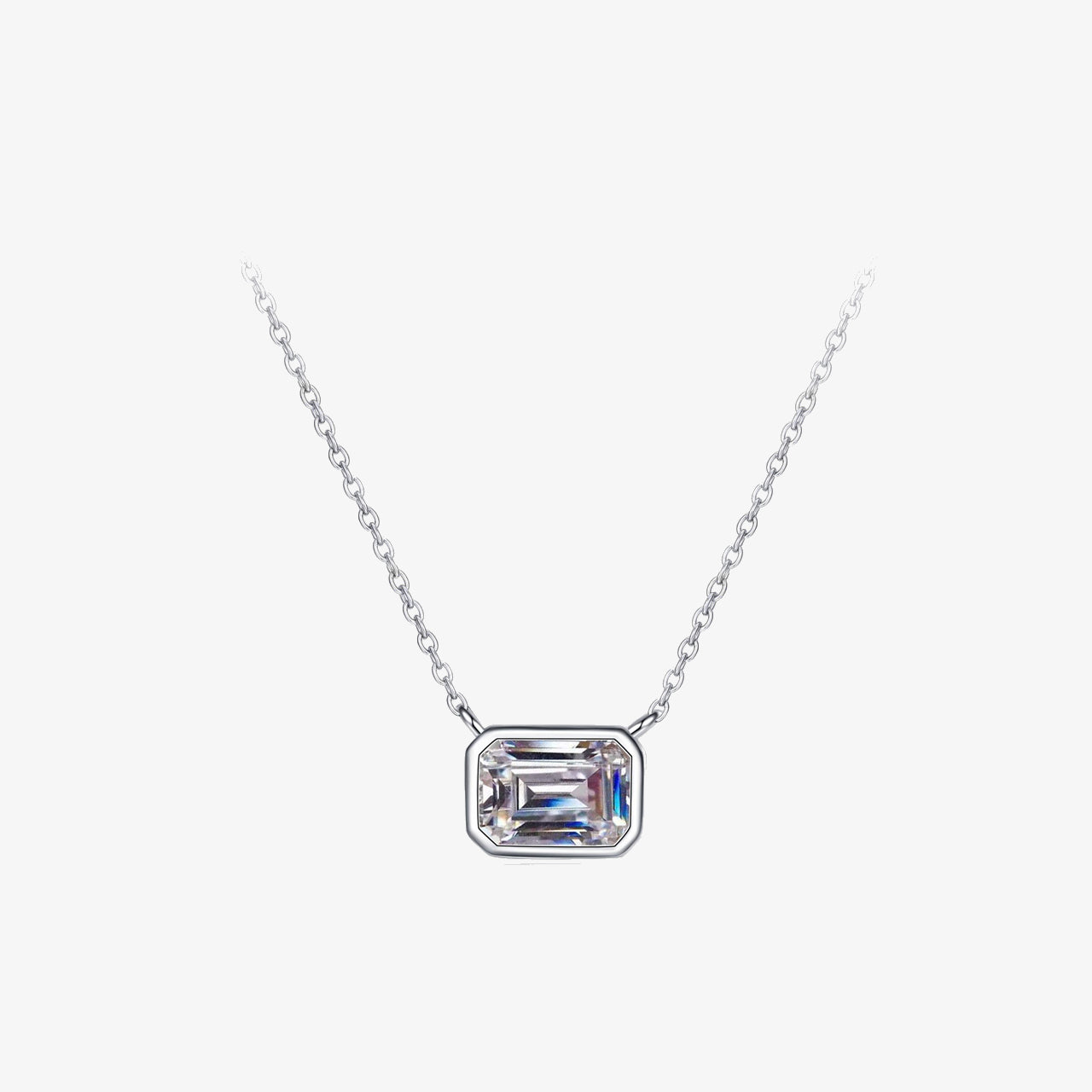 1.0ct Emerald-Cut Moissanite Necklace
