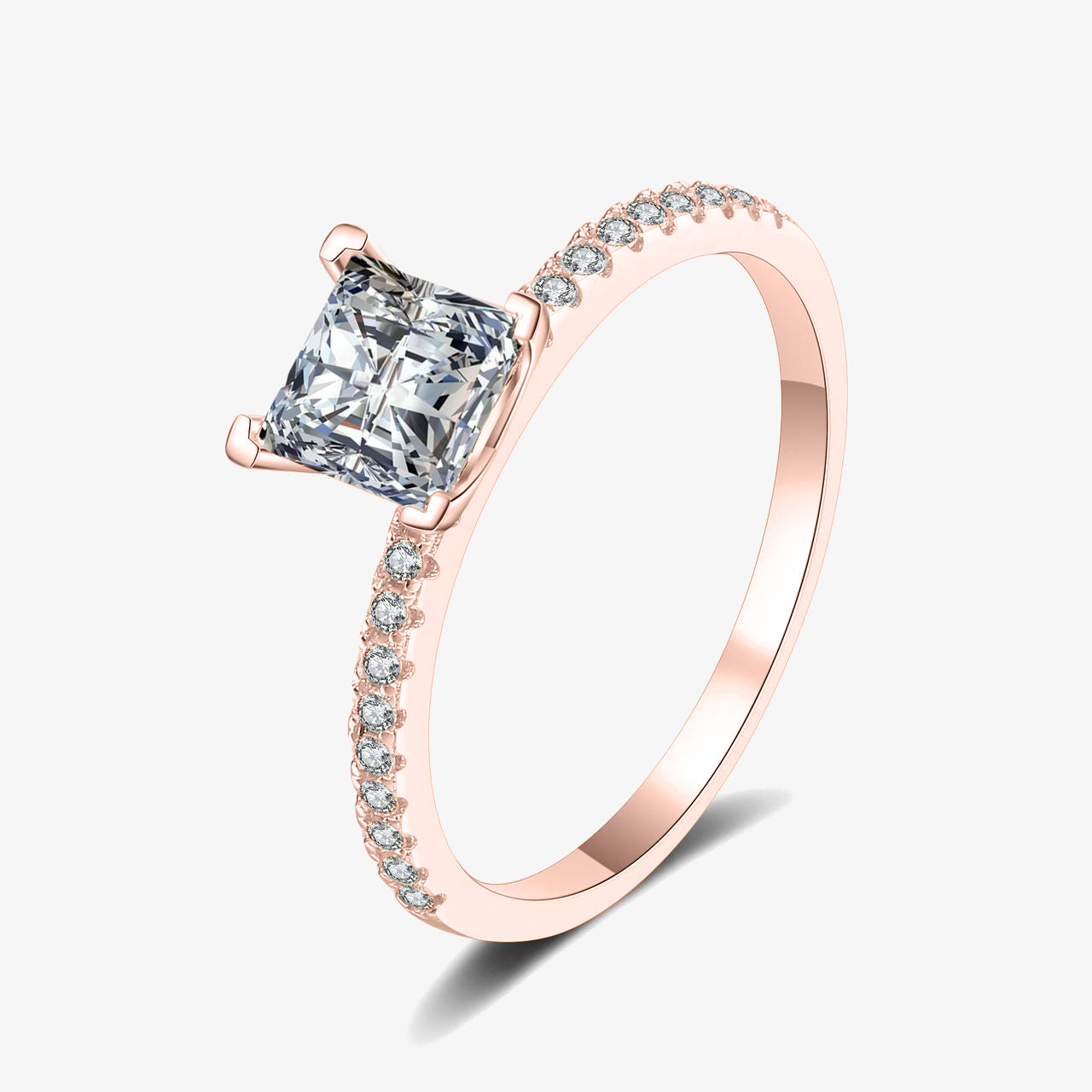 1.0ct Square-Cut Moissanite Engagement Ring - My Store