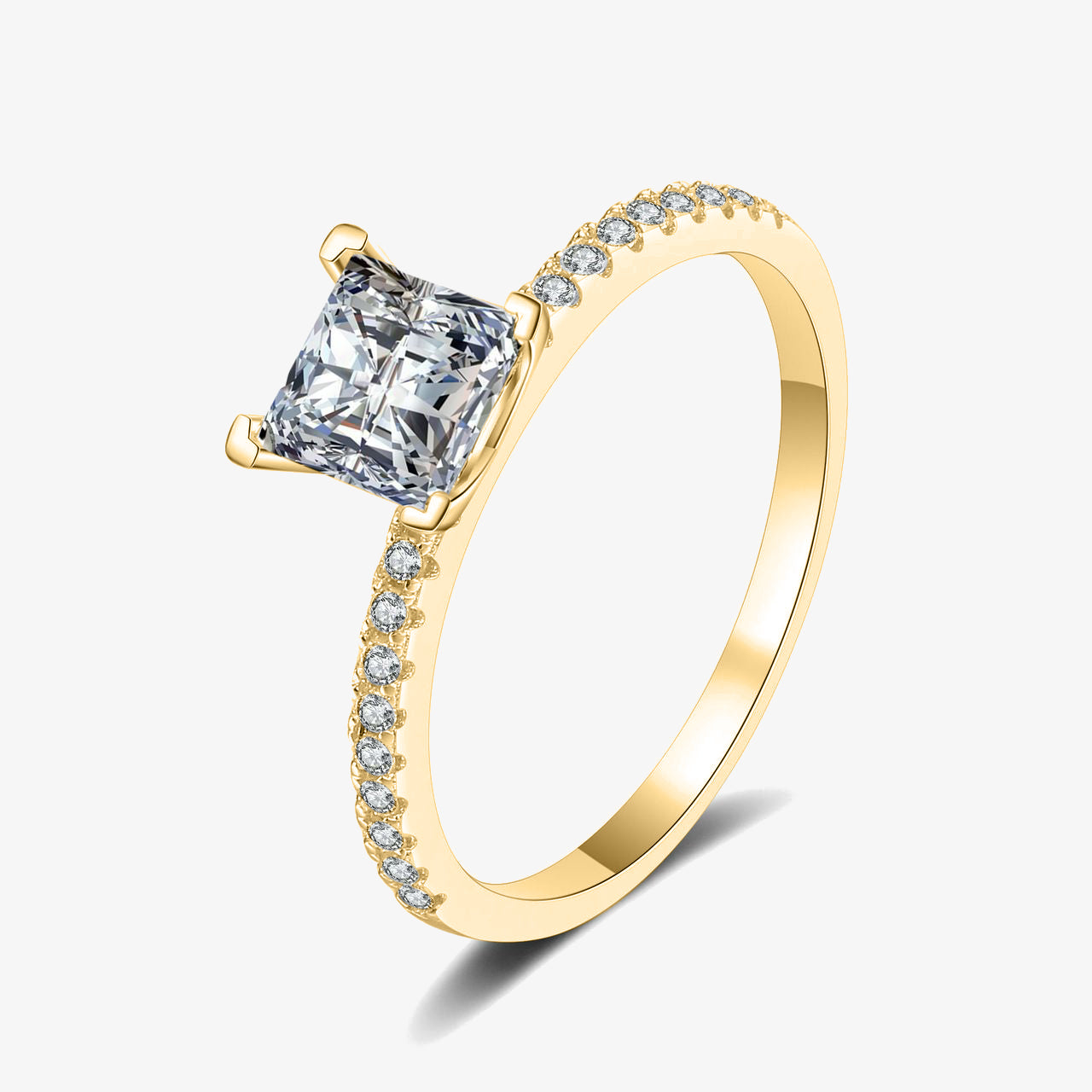 1.0ct Square-Cut Moissanite Engagement Ring - My Store