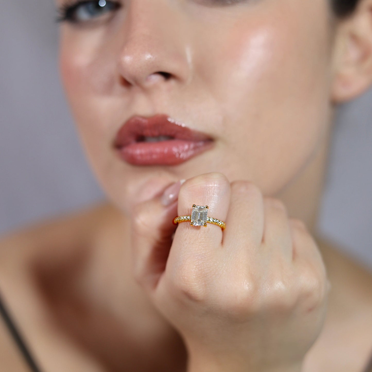 2.0ct Emerald-Cut Moissanite Engagement Ring - My Store