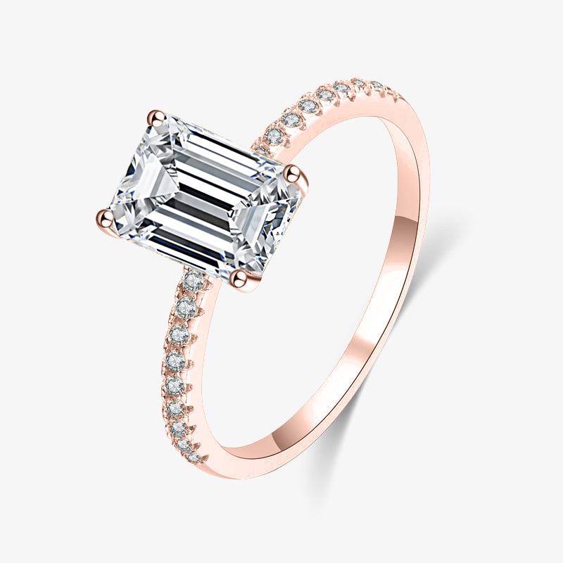 2.0ct Emerald-Cut Moissanite Engagement Ring - My Store