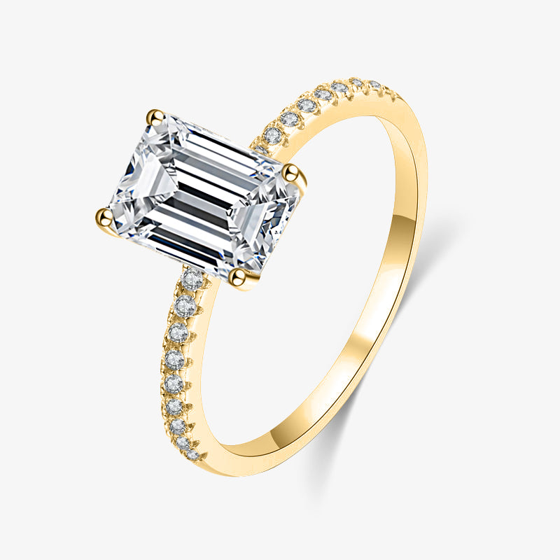 2.0ct Emerald-Cut Moissanite Engagement Ring - My Store