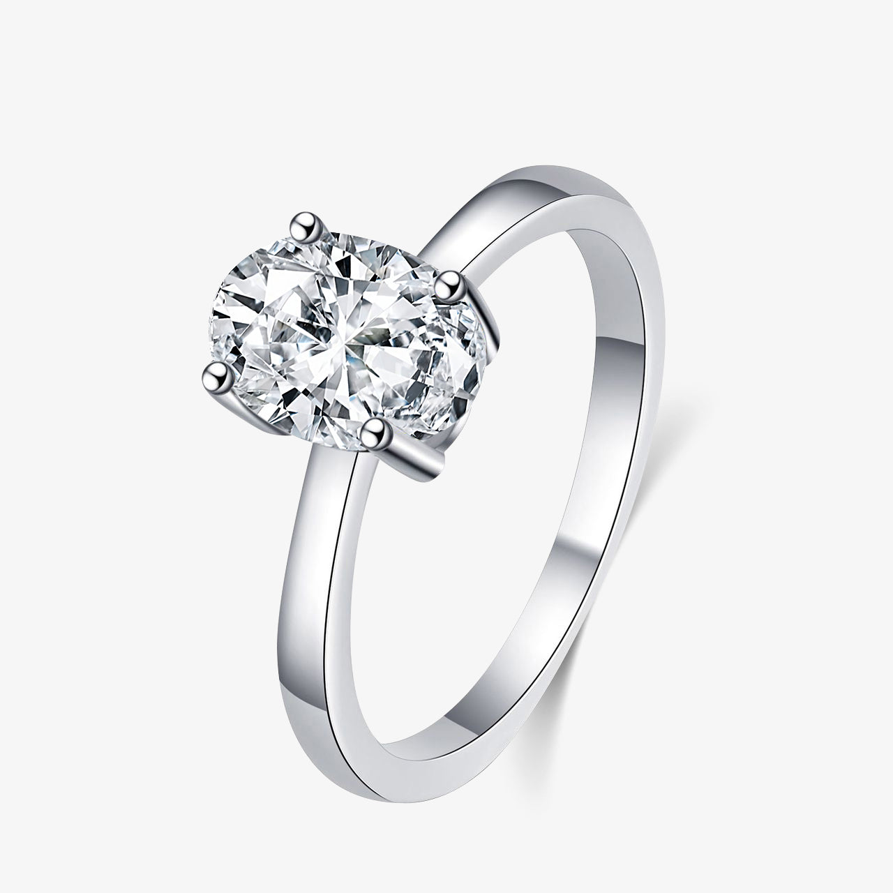 2.0ct Oval-Cut Solitaire Moissanite Engagment Ring