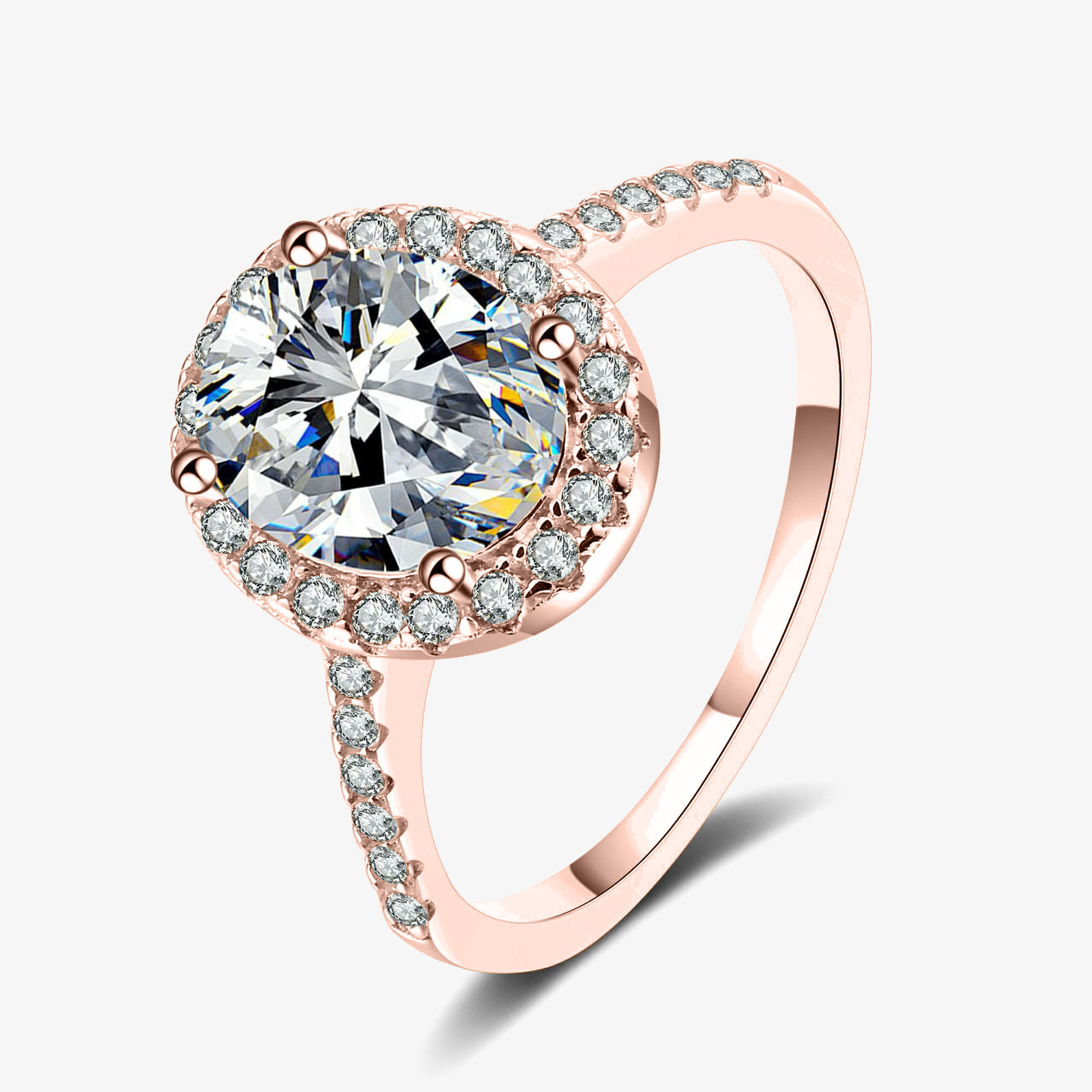 2.0ct Halo Oval-Cut Moissanite Engagment Ring