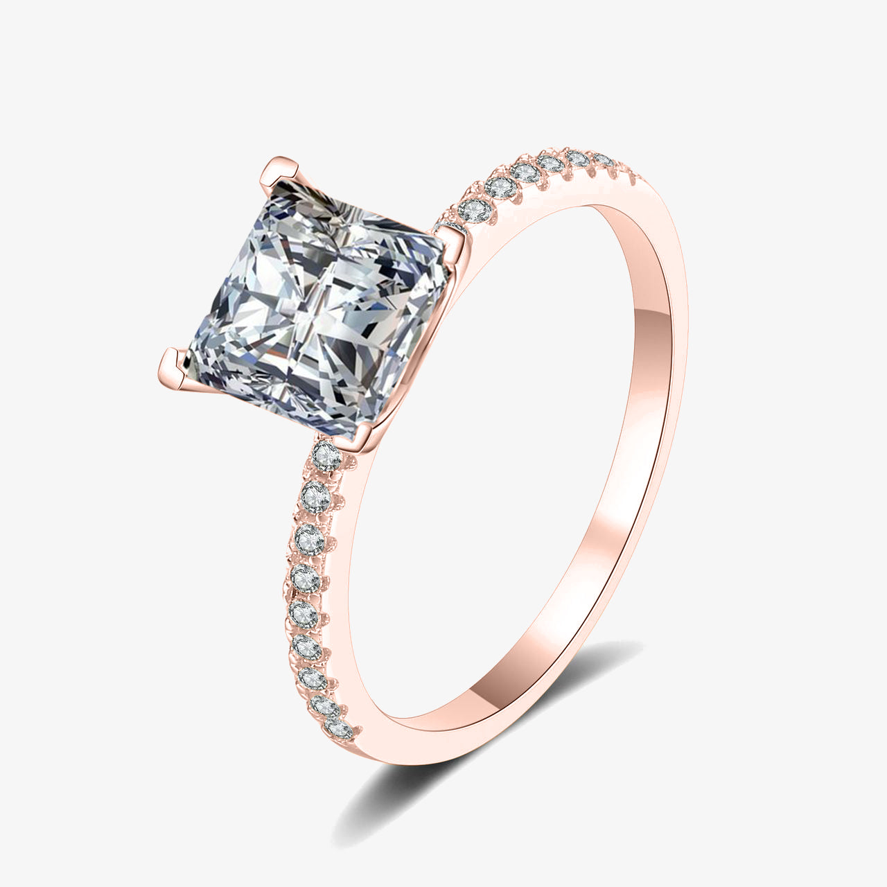 2.0ct Square-Cut Moissanite Engagement Ring - My Store