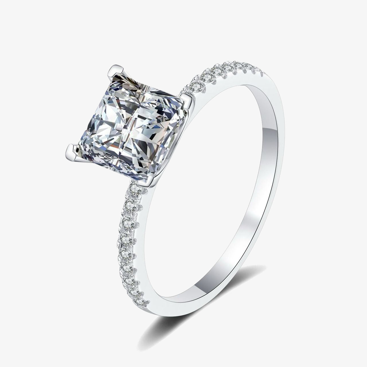 2.0ct Square-Cut Moissanite Engagement Ring