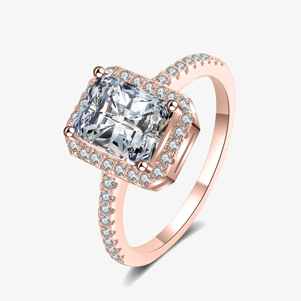 2.0ct Halo Square-Cut Engagement Ring