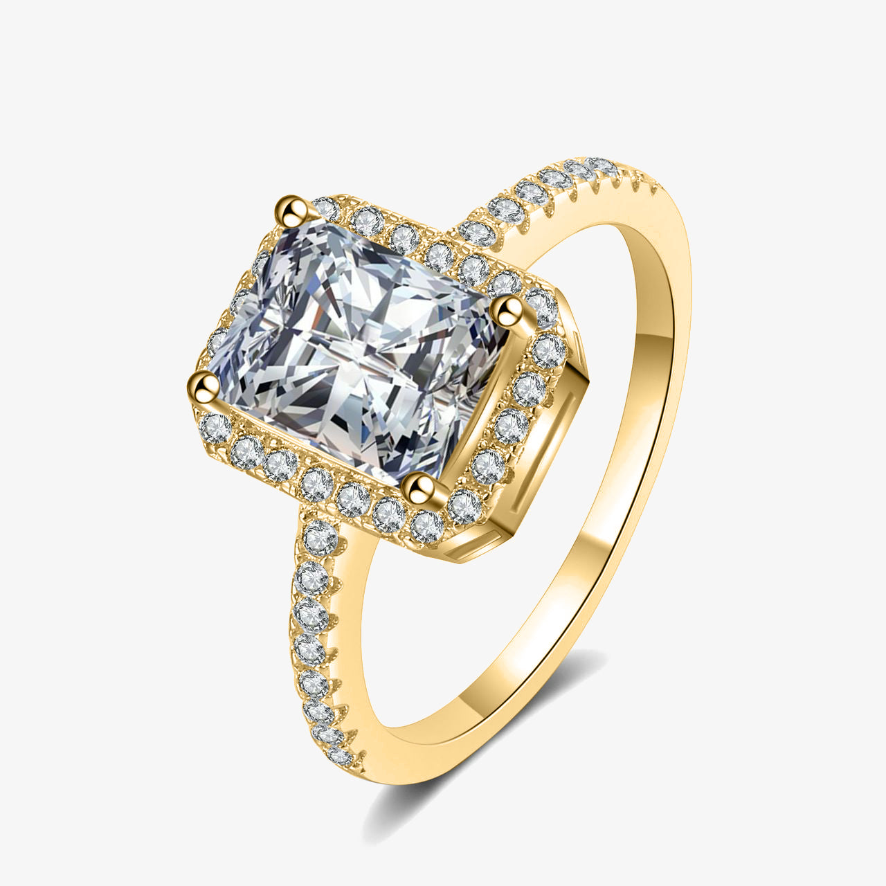 2.0ct Halo Square-Cut Engagement Ring