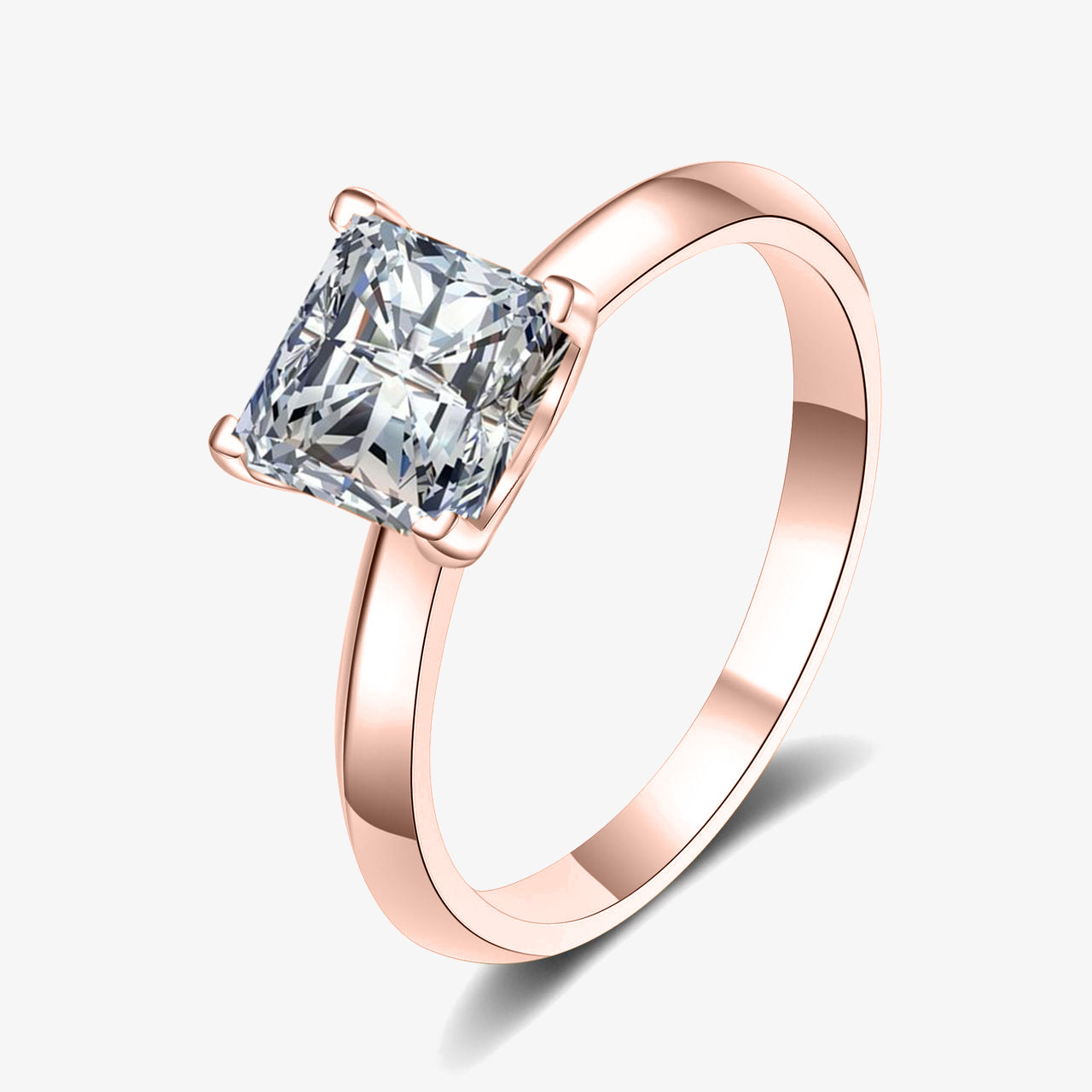 2.0ct Square-Cut Moissanite Engagement Ring