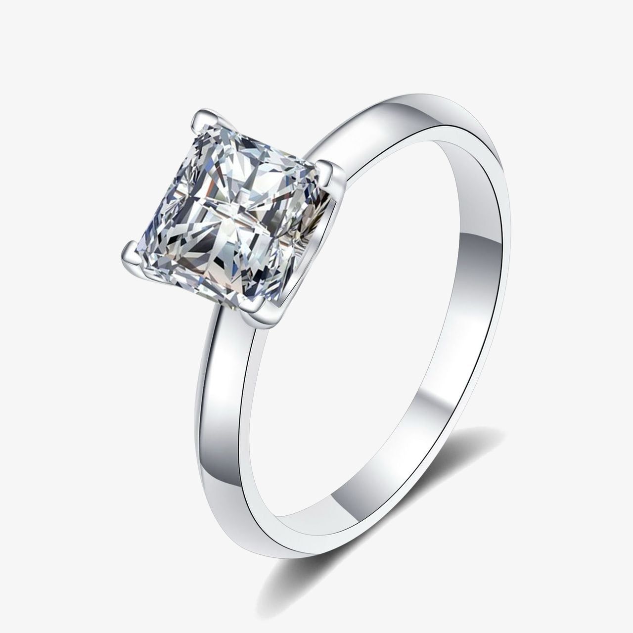 2.0ct Square-Cut Moissanite Engagement Ring