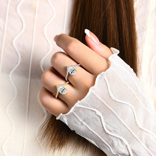 3.0ct Pear-Cut Moissanite Engagement Ring - My Store