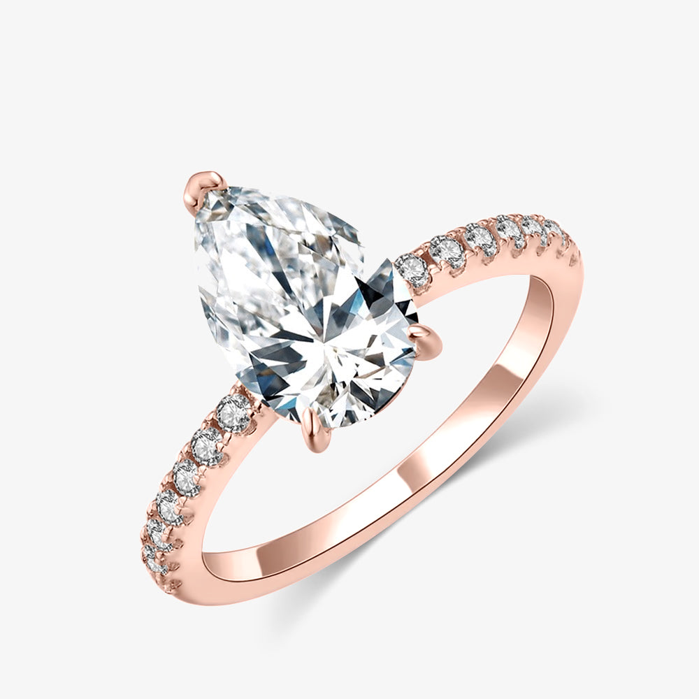 3.0ct Pear-Cut Moissanite Engagement Ring