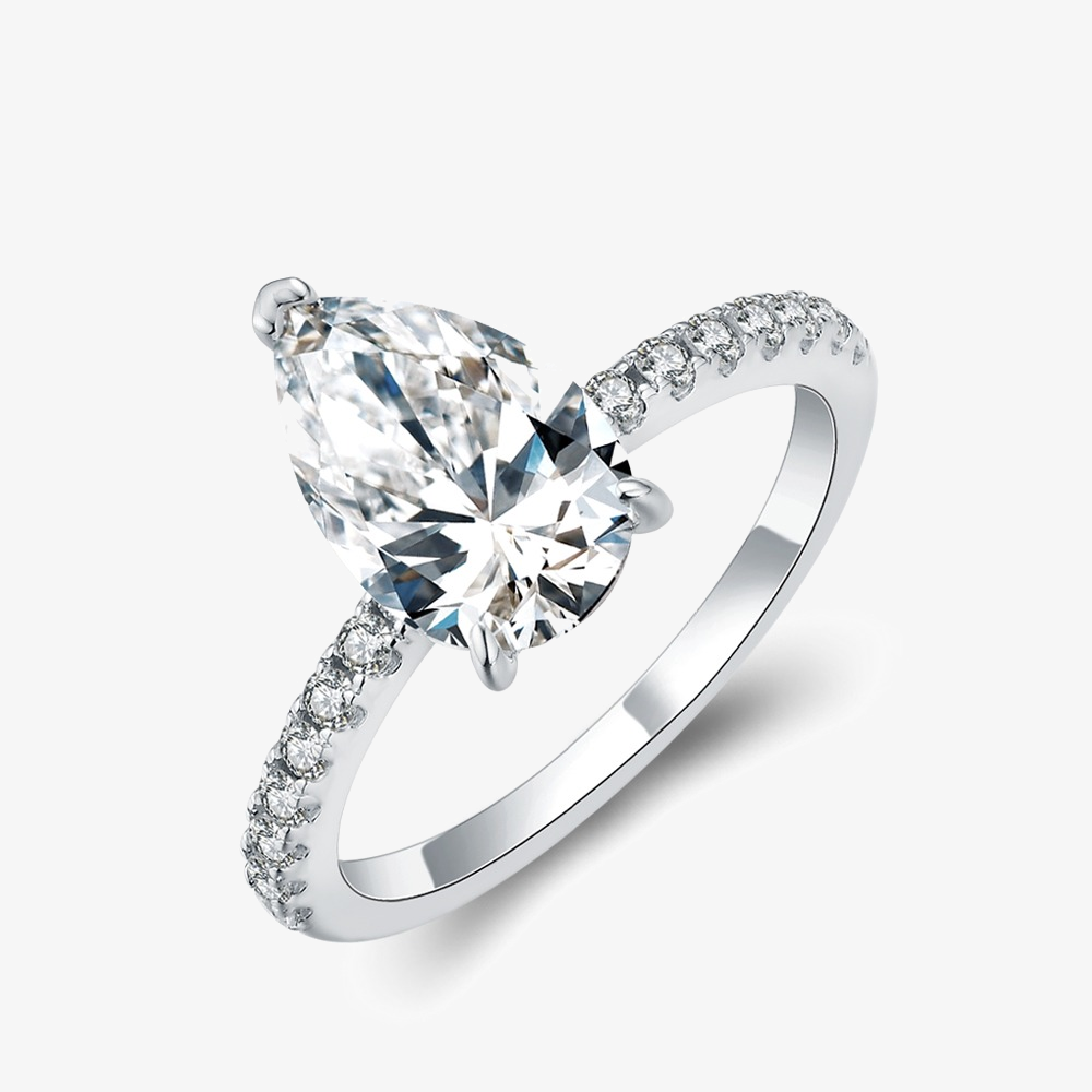 3.0ct Pear-Cut Moissanite Engagement Ring