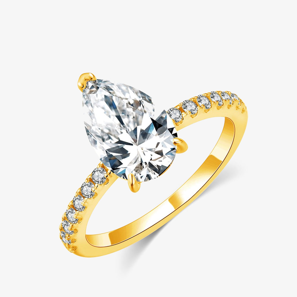 3.0ct Pear-Cut Moissanite Engagement Ring