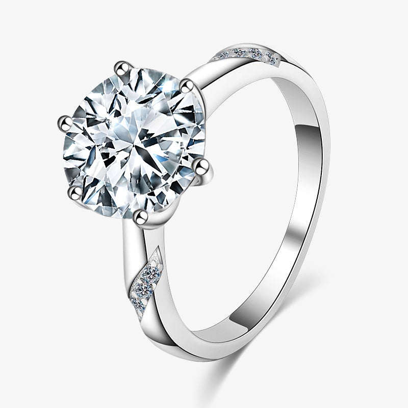3.0ct Round-Cut Moissanite Engagment Ring