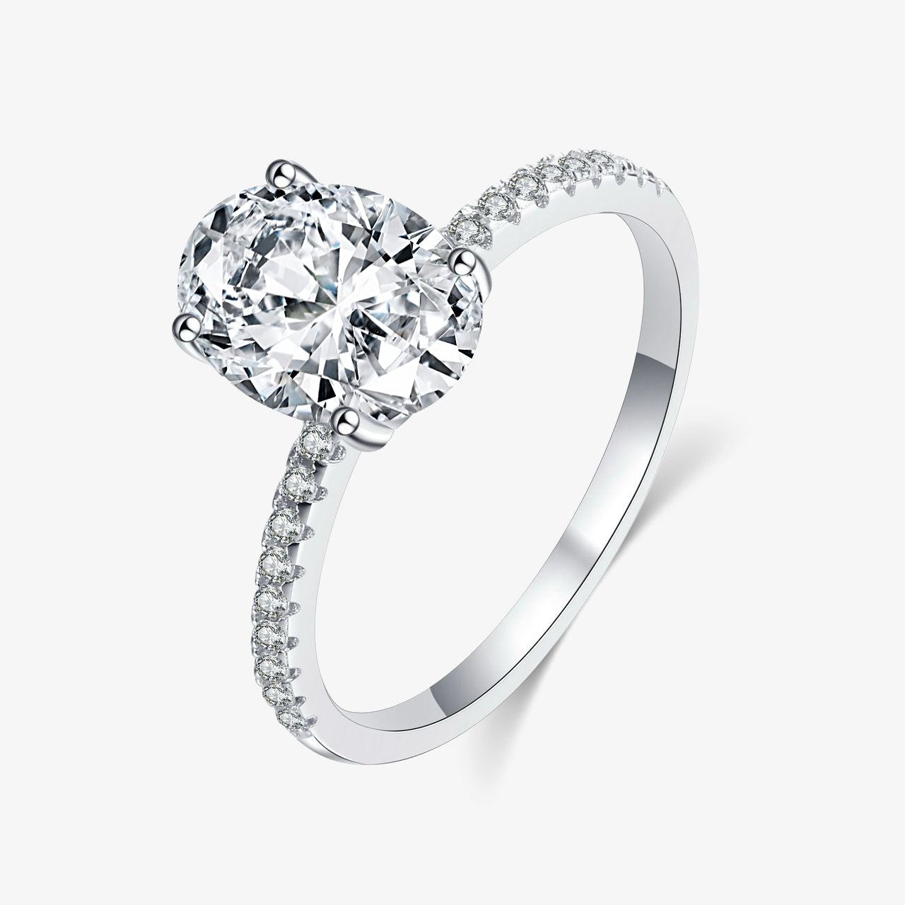 3.0ct Oval-Cut Moissanite Engagement Ring