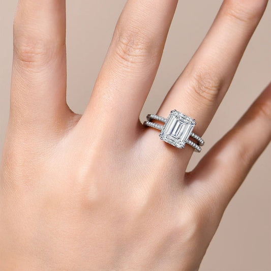 5.0ct Emerald-Cut Moissanite Engagement Ring - My Store