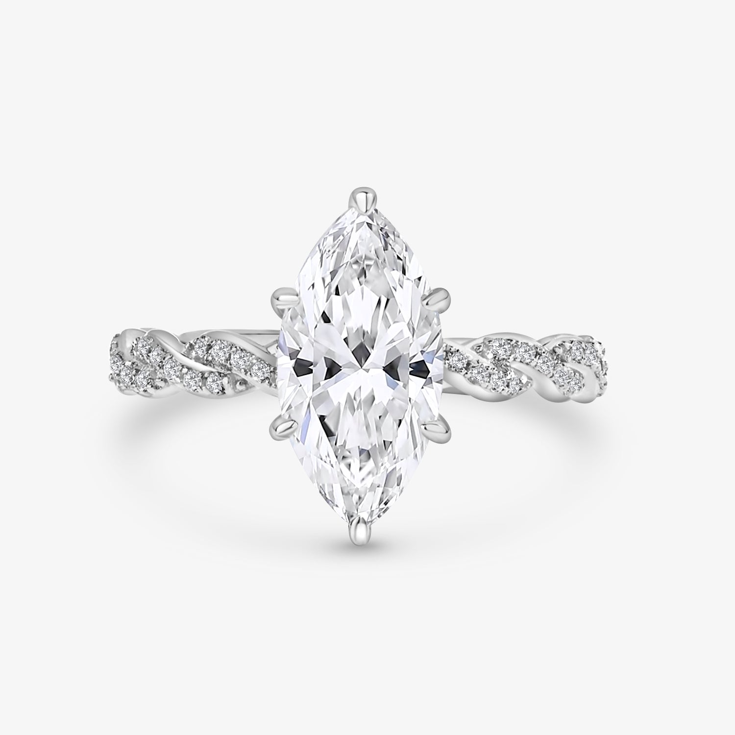 3.0ct Maruise-Cut Moissanite Engagement Ring