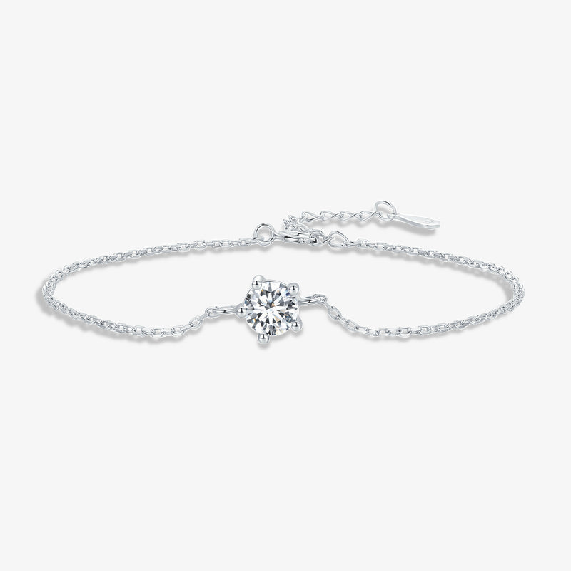 1.0ct Round-Cut Solitaire Moissanite Bracelet - My Store