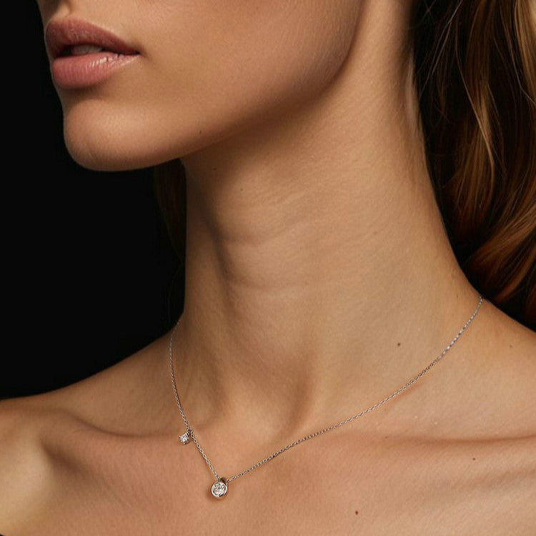Radiant Round-Cut Moissanite Necklace - My Store