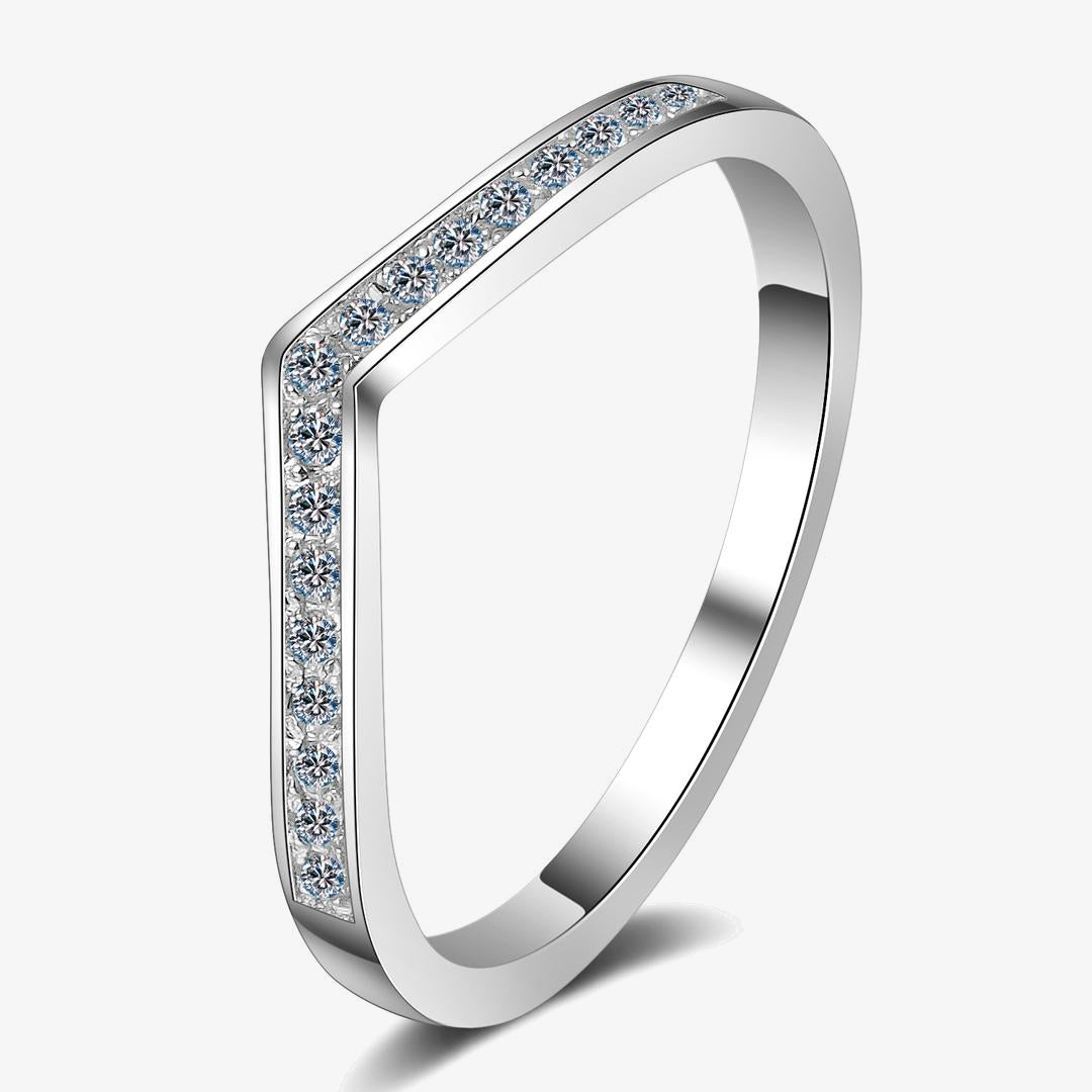 Carved Eternity Moissanite Ring