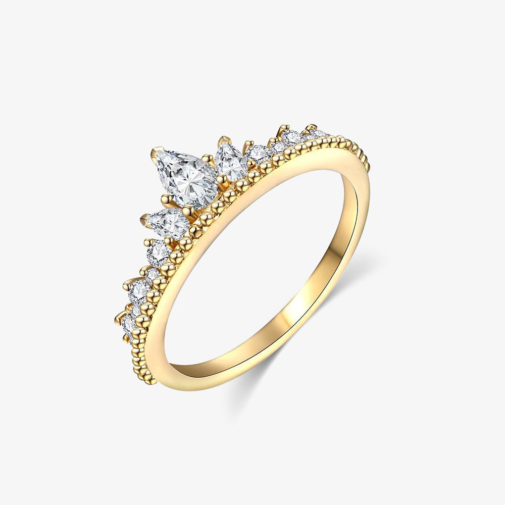 Crown Pear Cut Moissanite Ring - My Store