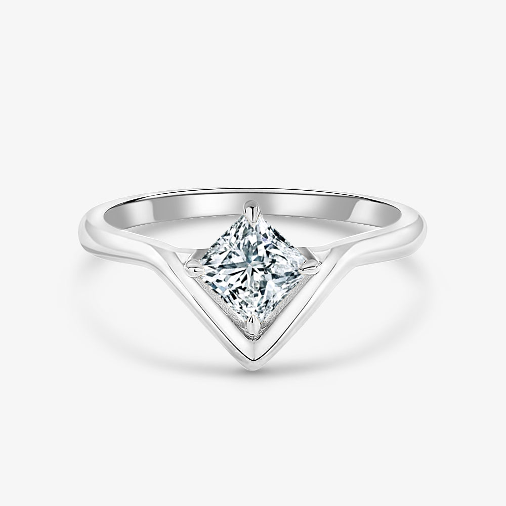 0.8ct Princess-Cut Moissanite Engagement Ring