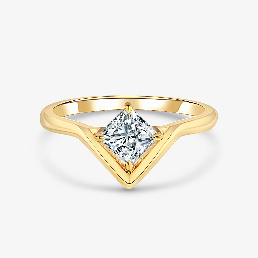 0.8ct Princess-Cut Moissanite Engagement Ring - My Store