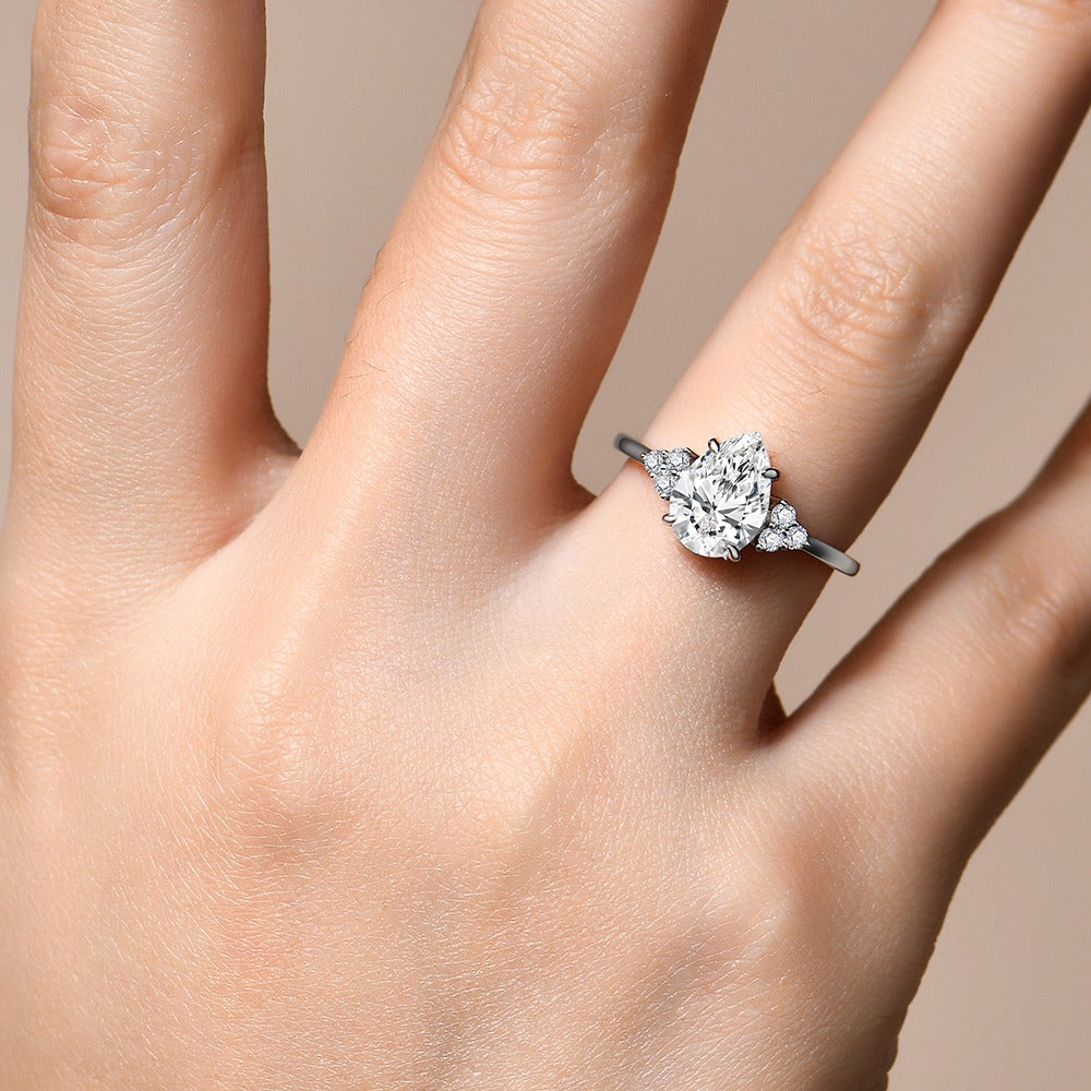 2.0ct Pear-Cut Moissanite Engagement Ring