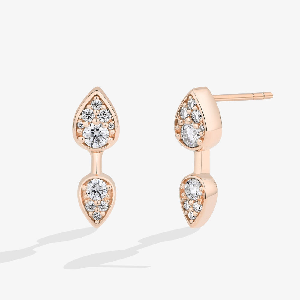 Pavé Double Teardrop Stud Earrings - My Store