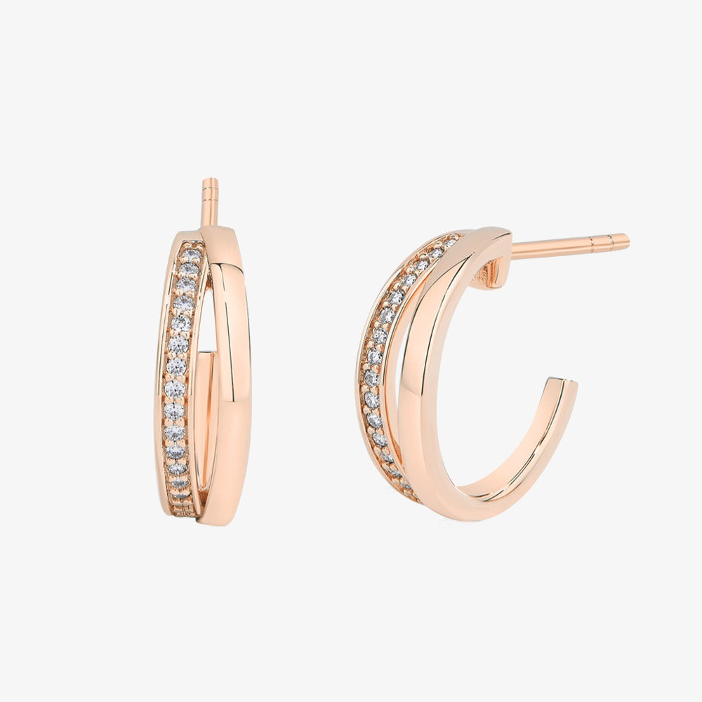 Crossover Pavé Hoop Earrings - My Store