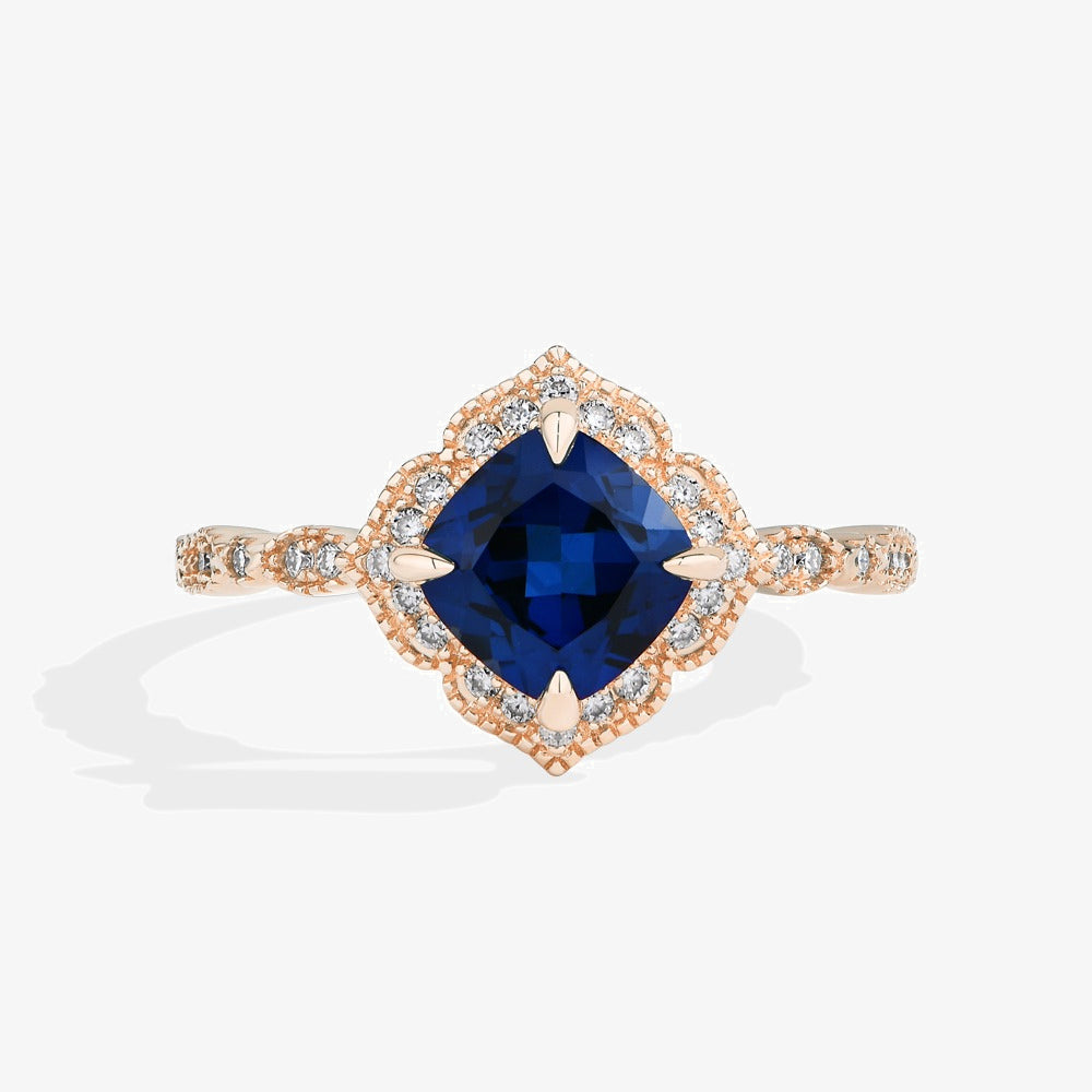 2.0ct Cushion-Cut Blue Sapphire Ring - My Store