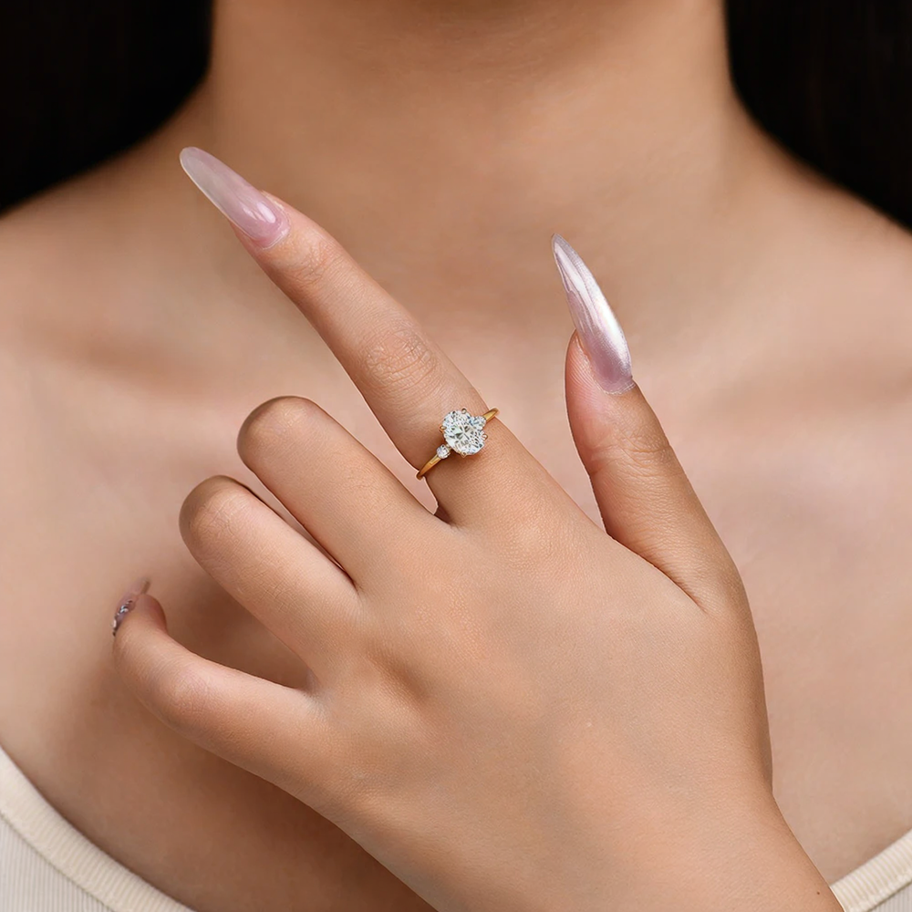 2.0ct Oval-Cut Moissanite Engagement Ring