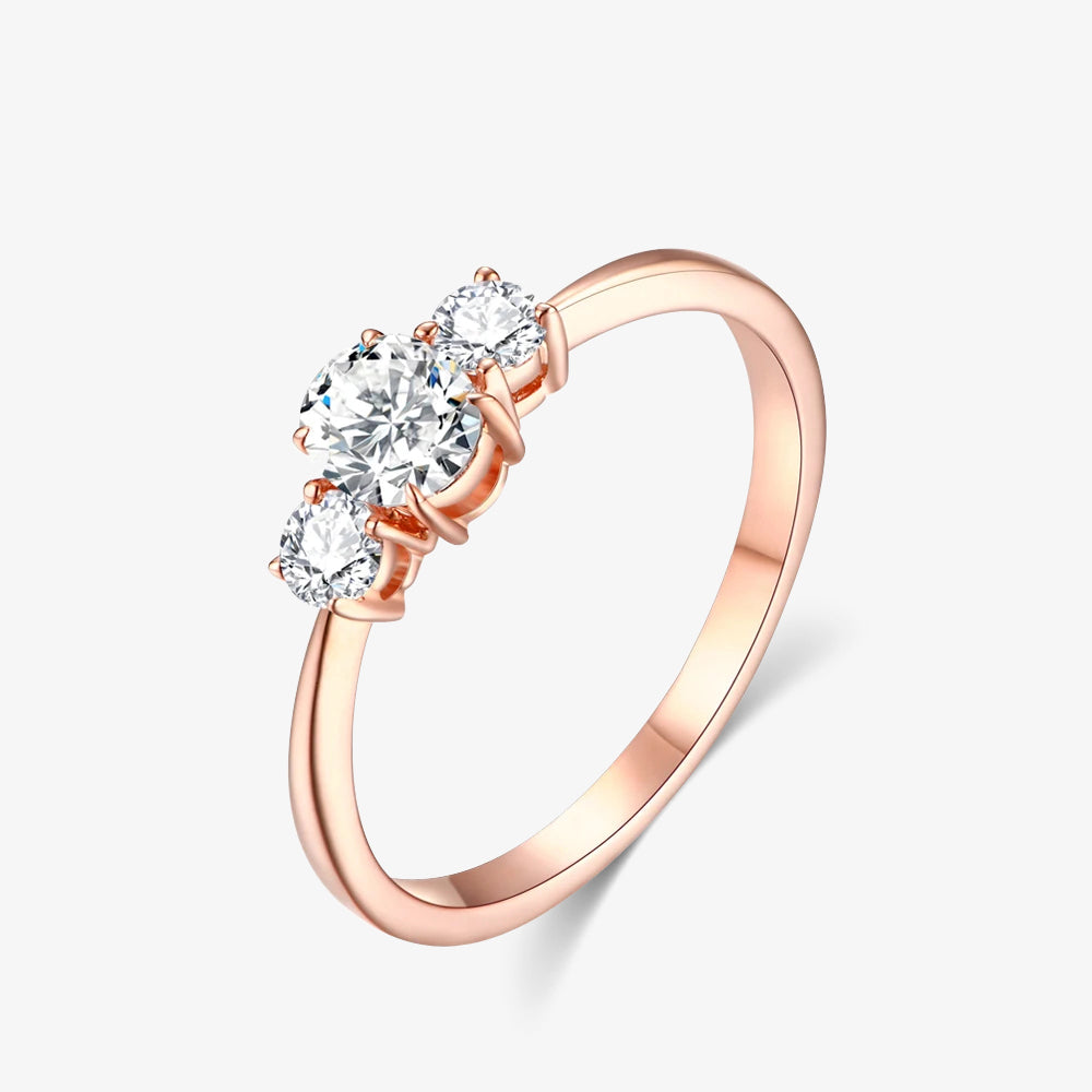 0.8ct Oval-Cut Trilogy Moissanite Ring - My Store