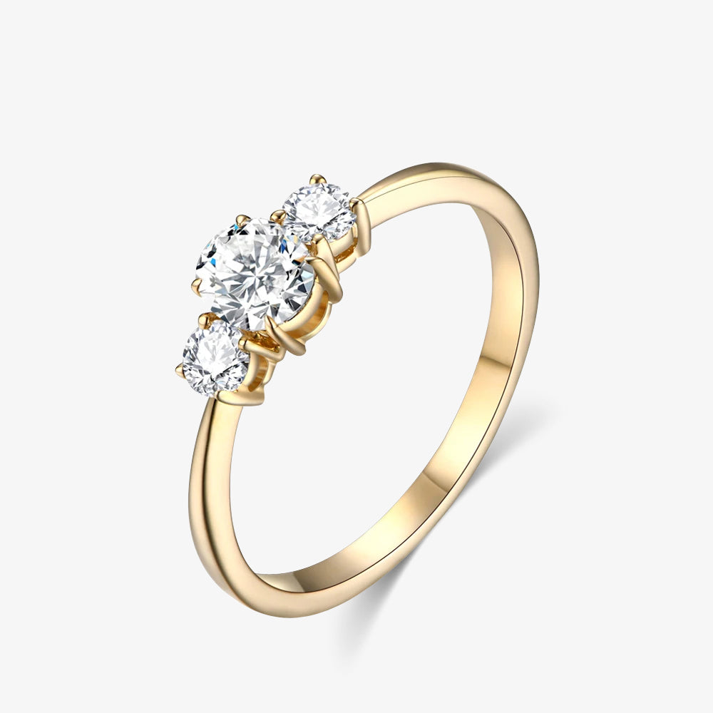 0.8ct Oval-Cut Trilogy Moissanite Ring - My Store