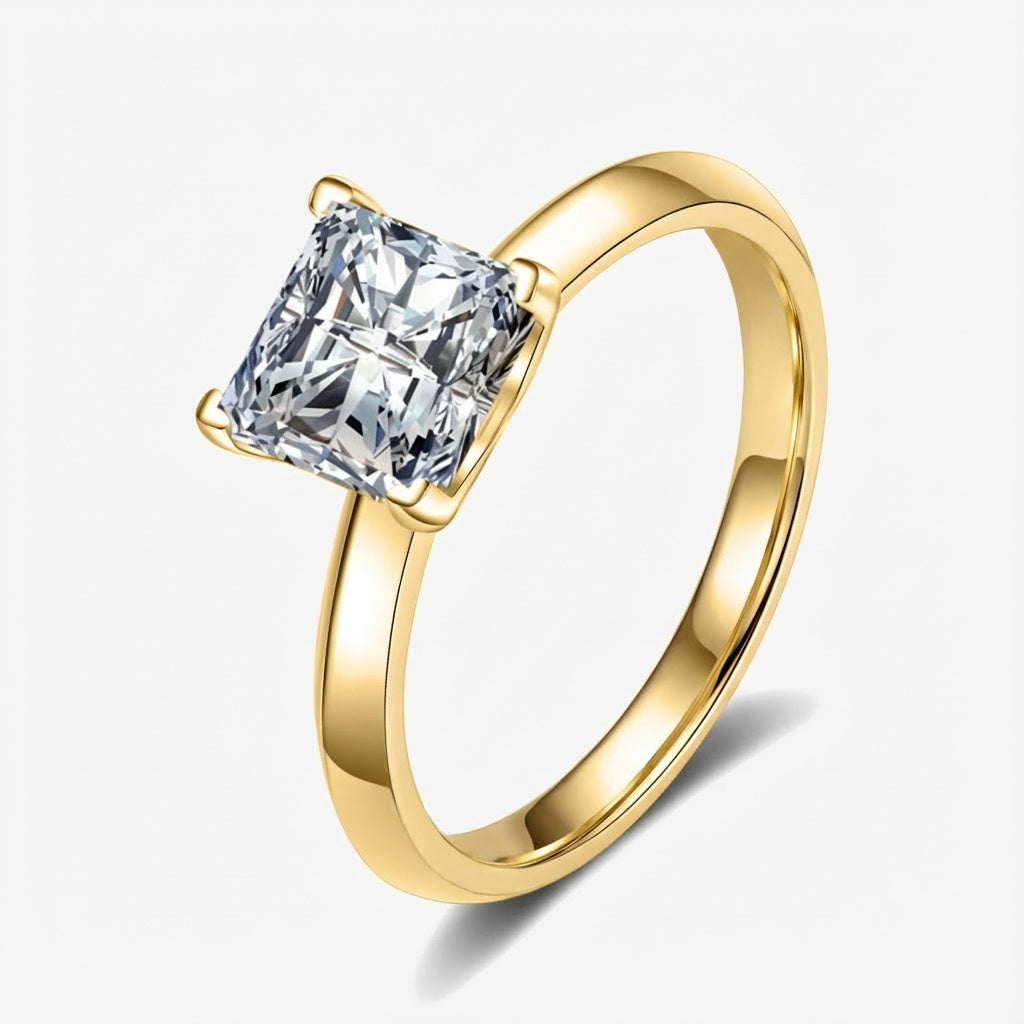 2.0ct Square-Cut Moissanite Engagement Ring - My Store
