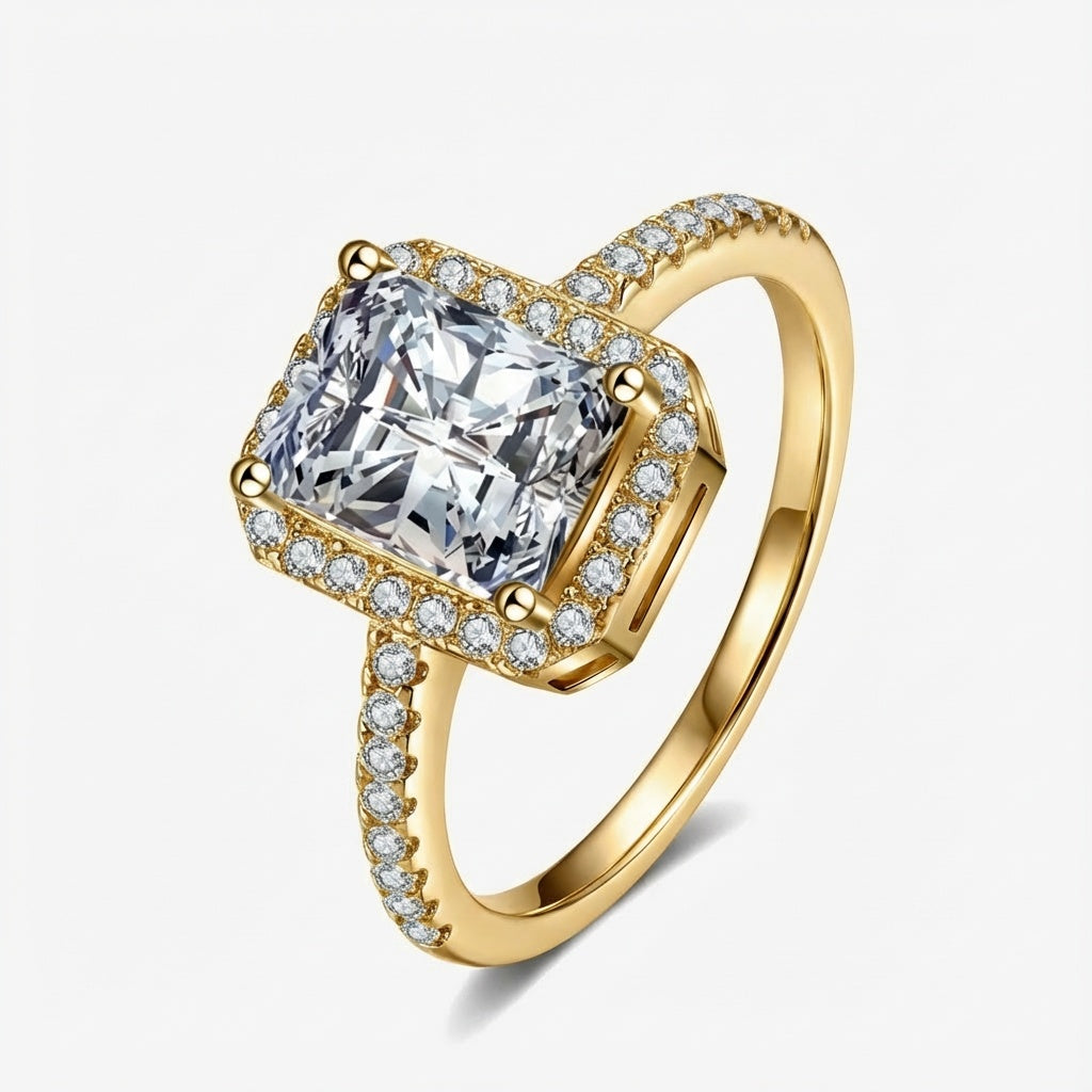 2.0ct Halo Square-Cut Engagement Ring - My Store