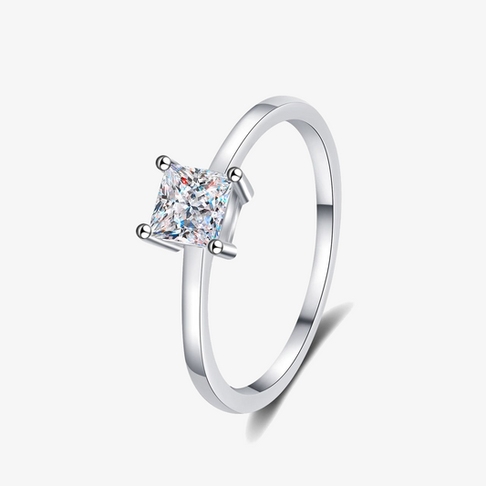 0.6ct Square-Cut Moissanite Engagement Ring