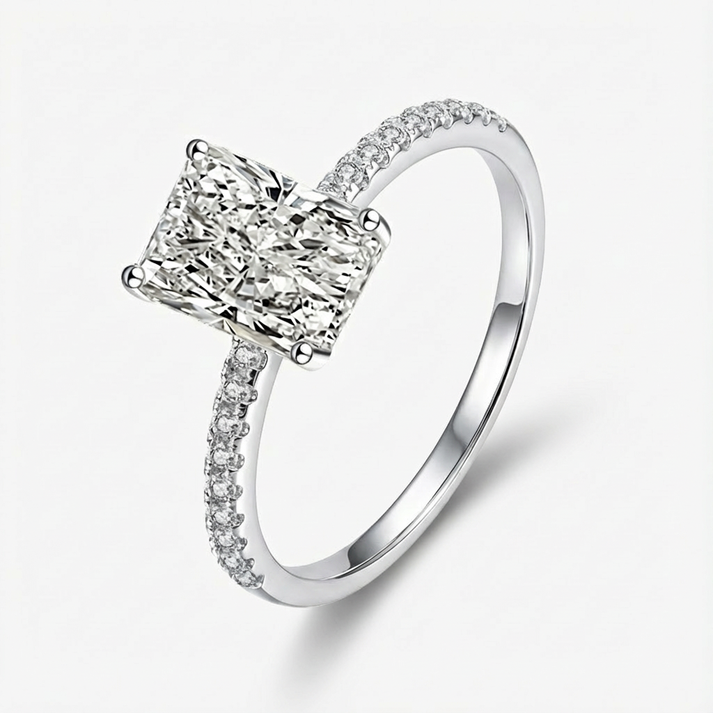 2.0ct Radiant-Cut Moissanite Engagement Ring