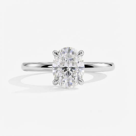 2.0ct Halo Oval-Cut Moissanite Engagement Ring - My Store