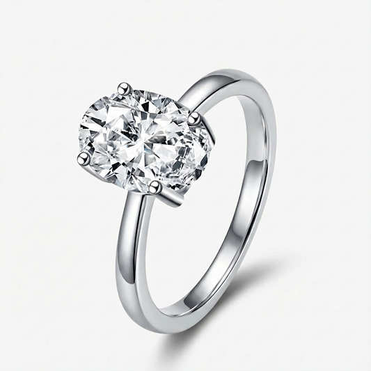 3.0ct Oval-Cut Solitaire Moissanite Engagment Ring - My Store