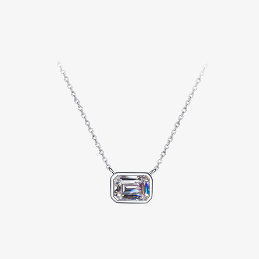 1.0ct Emerald-Cut Moissanite Necklace