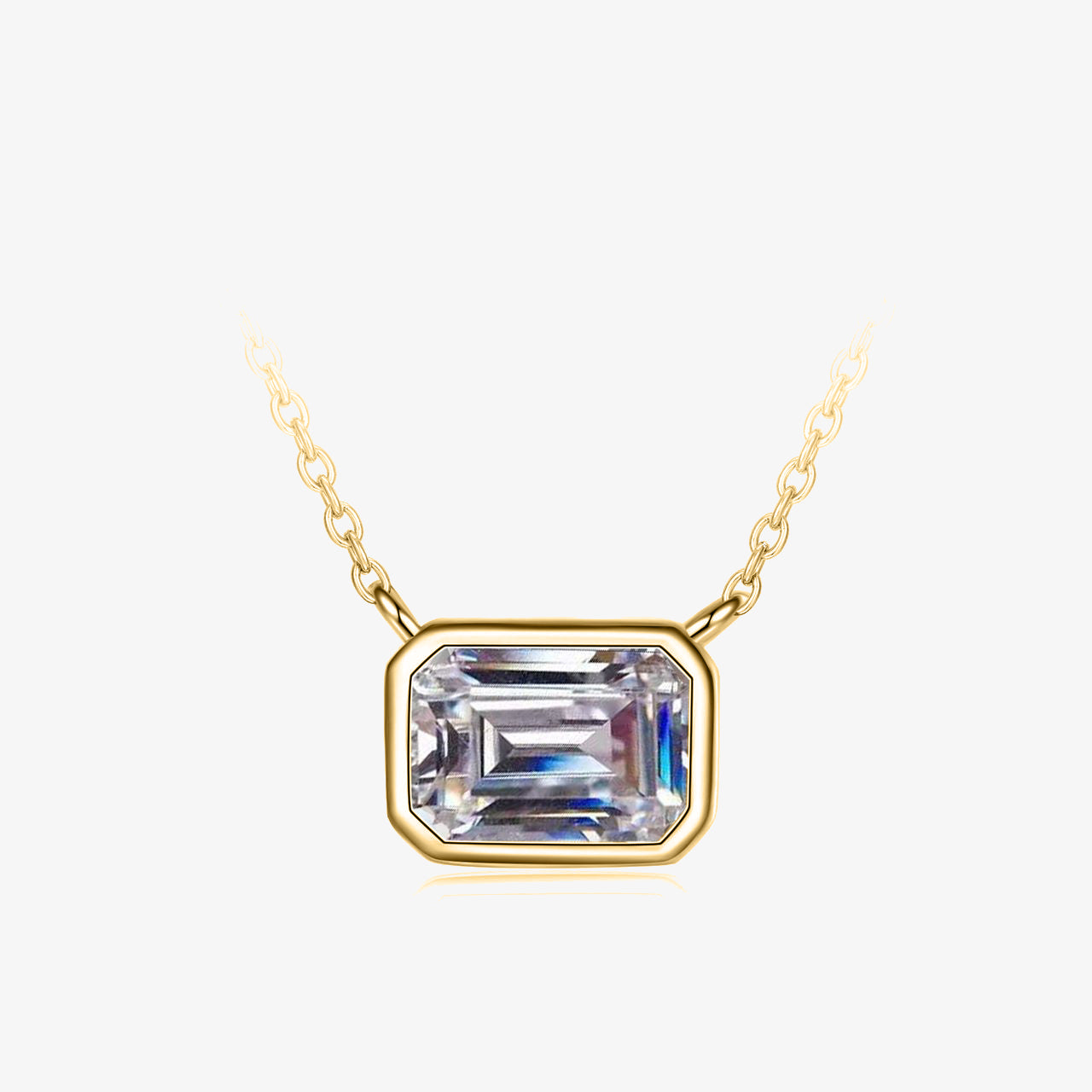 1.0ct Emerald-Cut Moissanite Necklace