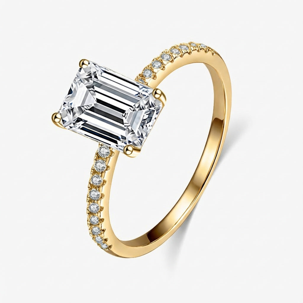 2.0ct Emerald-Cut Moissanite Engagement Ring - My Store