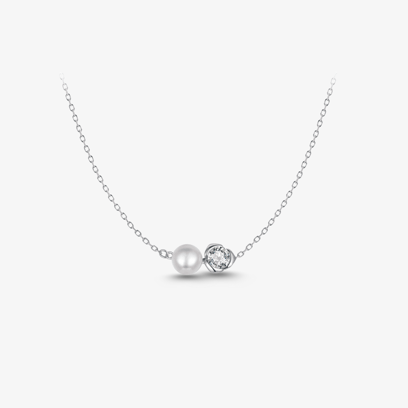 0.5ct Pearl-Rose Moissanite Necklace - My Store